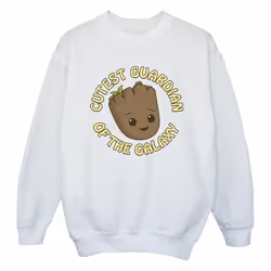 Marvel - Sweat AM GROOT CUTEST GUARDIAN - Fille (Blanc)