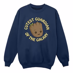 Marvel - Sweat AM GROOT CUTEST GUARDIAN - Fille (Bleu marine)