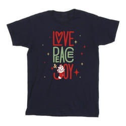 Disney - T-shirt THE ARISTOCATS LOVE PEACE JOY - Garçon (Bleu marine)