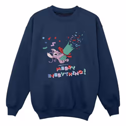 Disney - Sweat ANGEL MERRY EVERYTHING - Garçon (Bleu marine)