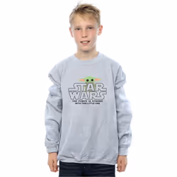 Star Wars - Sweat THE MANDALORIAN THE CHILD STRONG - Garçon (Gris chiné)