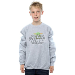 Star Wars - Sweat THE MANDALORIAN THE CHILD STRONG - Garçon (Gris chiné)