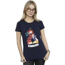 Disney - T-shirt PRINCESS FEARLESS - Femme (Bleu marine)