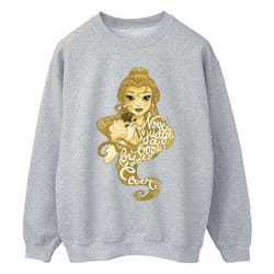 Disney - Sweat BEAUTY AND THE BEAST NEVER JUDGE - Homme (Gris chiné)