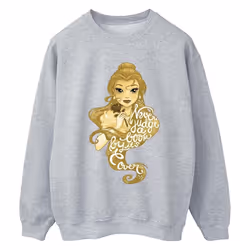 Disney - Sweat BEAUTY AND THE BEAST NEVER JUDGE - Femme (Gris chiné)