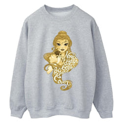 Disney - Sweat BEAUTY AND THE BEAST NEVER JUDGE - Femme (Gris chiné)