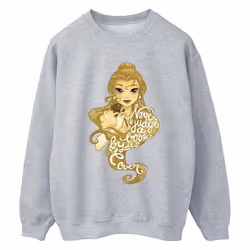 Disney - Sweat BEAUTY AND THE BEAST NEVER JUDGE - Femme (Gris chiné)