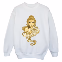 Disney - Sweat BEAUTY AND THE BEAST NEVER JUDGE - Garçon (Blanc)