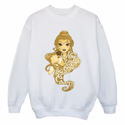 Disney - Sweat BEAUTY AND THE BEAST NEVER JUDGE - Fille (Blanc)