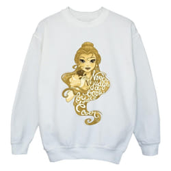 Disney - Sweat BEAUTY AND THE BEAST NEVER JUDGE - Fille (Blanc)