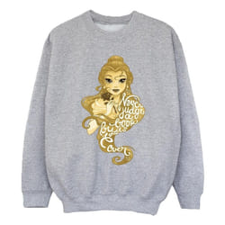 Disney - Sweat BEAUTY AND THE BEAST NEVER JUDGE - Fille (Gris chiné)