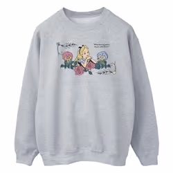Disney - Sweat ALICE IN WONDERLAND WHAT KIND OF GARDEN - Homme (Gris chiné)