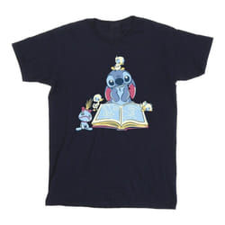 Disney - T-shirt READING READING A BOOK - Homme (Bleu marine)