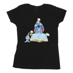 Disney - T-shirt READING READING A BOOK - Femme (Noir)
