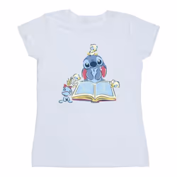 Disney - T-shirt READING READING A BOOK - Femme (Blanc)