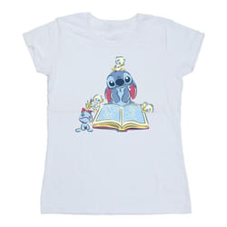 Disney - T-shirt READING READING A BOOK - Femme (Blanc)