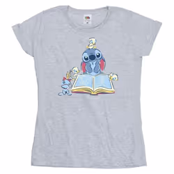 Disney - T-shirt READING READING A BOOK - Femme (Gris chiné)