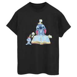 Disney - T-shirt READING READING A BOOK - Femme (Noir)