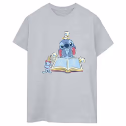 Disney - T-shirt READING READING A BOOK - Femme (Gris chiné)