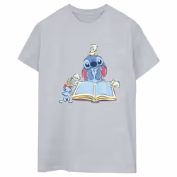 Disney - T-shirt READING READING A BOOK - Femme (Gris chiné)