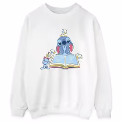 Disney - Sweat READING READING A BOOK - Femme (Blanc)
