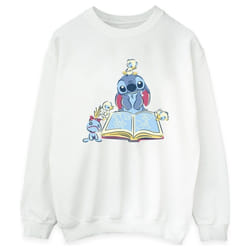 Disney - Sweat READING READING A BOOK - Femme (Blanc)