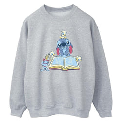 Disney - Sweat READING READING A BOOK - Femme (Gris chiné)