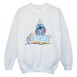 Disney - Sweat READING READING A BOOK - Garçon (Blanc)