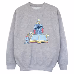 Disney - Sweat READING READING A BOOK - Garçon (Gris chiné)