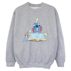Disney - Sweat READING READING A BOOK - Garçon (Gris chiné)