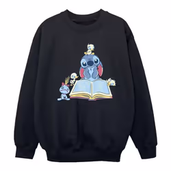 Disney - Sweat READING READING A BOOK - Fille (Noir)