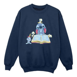 Disney - Sweat READING READING A BOOK - Fille (Bleu marine)