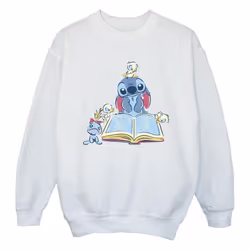 Disney - Sweat READING READING A BOOK - Fille (Blanc)