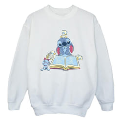 Disney - Sweat READING READING A BOOK - Fille (Blanc)