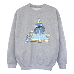 Disney - Sweat READING READING A BOOK - Fille (Gris chiné)
