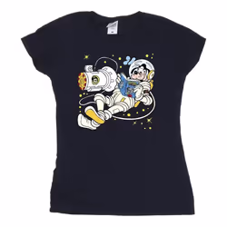Disney - T-shirt READING IN SPACE - Femme (Bleu marine)