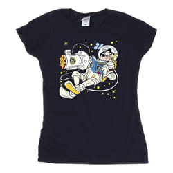 Disney - T-shirt READING IN SPACE - Femme (Bleu marine)