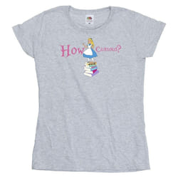 Disney - T-shirt ALICE IN WONDERLAND HOW CURIOUS - Femme (Gris chiné)