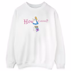 Disney - Sweat ALICE IN WONDERLAND HOW CURIOUS - Femme (Blanc)