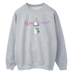 Disney - Sweat ALICE IN WONDERLAND HOW CURIOUS - Femme (Gris chiné)