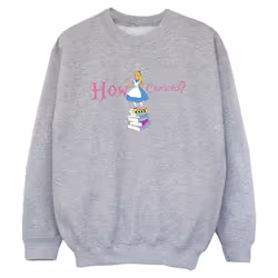 Disney - Sweat ALICE IN WONDERLAND HOW CURIOUS - Garçon (Gris chiné)