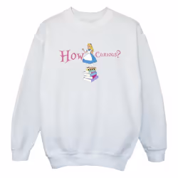 Disney - Sweat ALICE IN WONDERLAND HOW CURIOUS - Fille (Blanc)