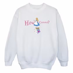 Disney - Sweat ALICE IN WONDERLAND HOW CURIOUS - Fille (Blanc)