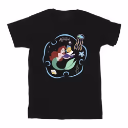 Disney - T-shirt THE LITTLE MERMAID READING A BOOK - Homme (Noir)