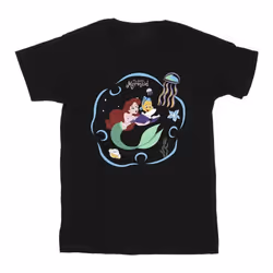 Disney - T-shirt THE LITTLE MERMAID READING A BOOK - Homme (Noir)