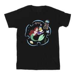 Disney - T-shirt THE LITTLE MERMAID READING A BOOK - Homme (Noir)