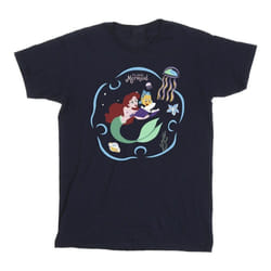 Disney - T-shirt THE LITTLE MERMAID READING A BOOK - Homme (Bleu marine)