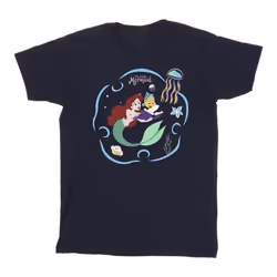 Disney - T-shirt THE LITTLE MERMAID READING A BOOK - Homme (Bleu marine)