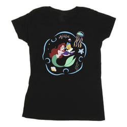 Disney - T-shirt THE LITTLE MERMAID READING A BOOK - Femme (Noir)