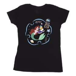 Disney - T-shirt THE LITTLE MERMAID READING A BOOK - Femme (Noir)